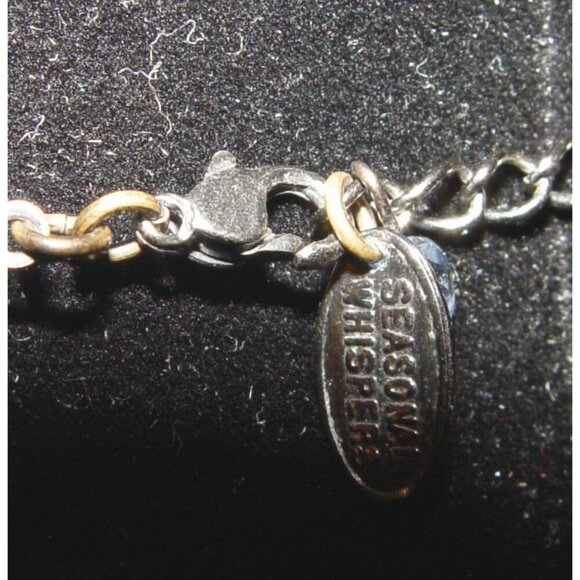 Seasonal Whispers Signed Light Blue Faux Pearl Crystal Beaded Choker Necklace - Picture 3 of 4